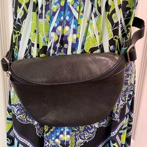 Ellington black leather belt bag, Vintage